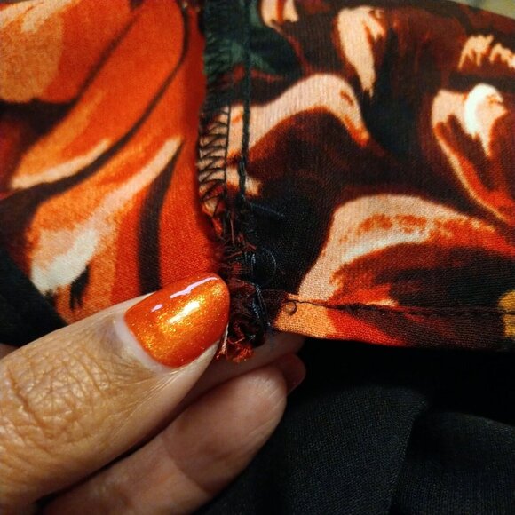 Ignite Evenings Cocktail Dress Boatneck Women Size 14W Black Red Floral FLAW - Picture 9 of 9